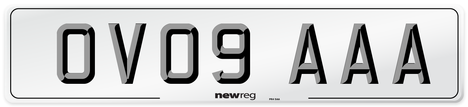 OV09 AAA Number Plate from New Reg